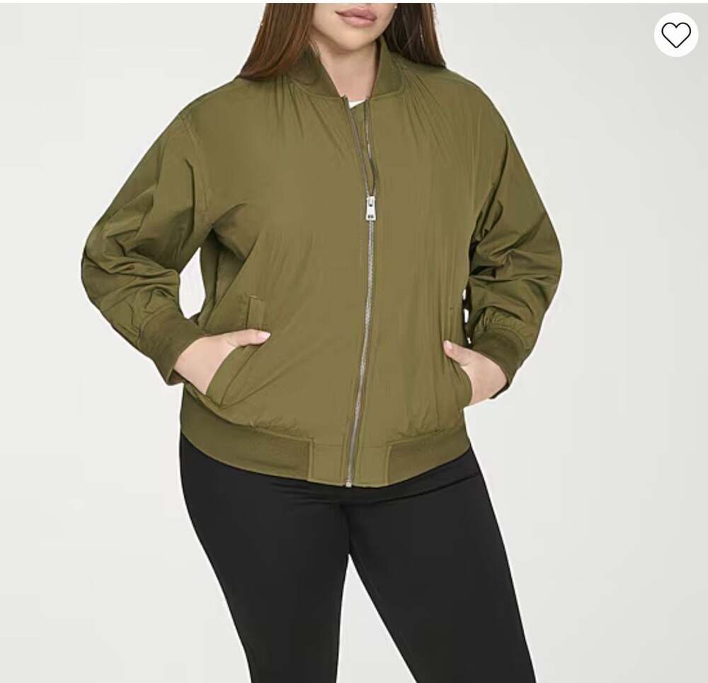 Levi's Women's Plus Size Lightweight Olive Bomber Jacket